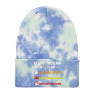 Due To Inflation This Is My Funny Halloween Costume Tie Dye 12in Knit Beanie