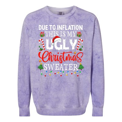 Due To Inflation Ugly Christmas Sweaters Funny Colorblast Crewneck Sweatshirt