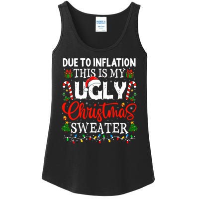 Due To Inflation Ugly Christmas Sweaters Funny Ladies Essential Tank