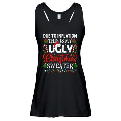 Due To Inflation Ugly Christmas Sweaters Funny Ladies Essential Flowy Tank