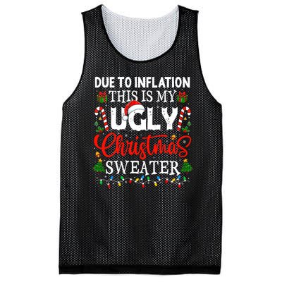 Due To Inflation Ugly Christmas Sweaters Funny Mesh Reversible Basketball Jersey Tank