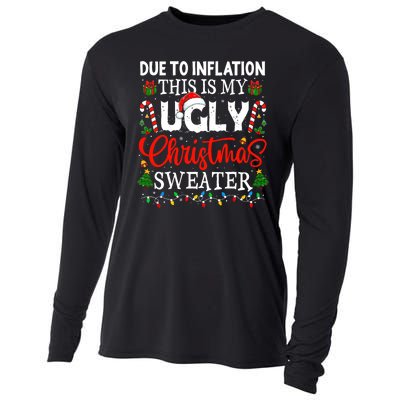 Due To Inflation Ugly Christmas Sweaters Funny Cooling Performance Long Sleeve Crew