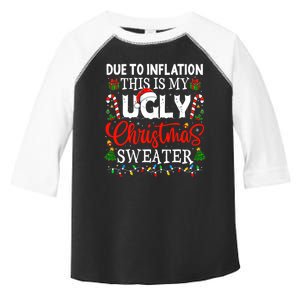 Due To Inflation Ugly Christmas Sweaters Funny Toddler Fine Jersey T-Shirt