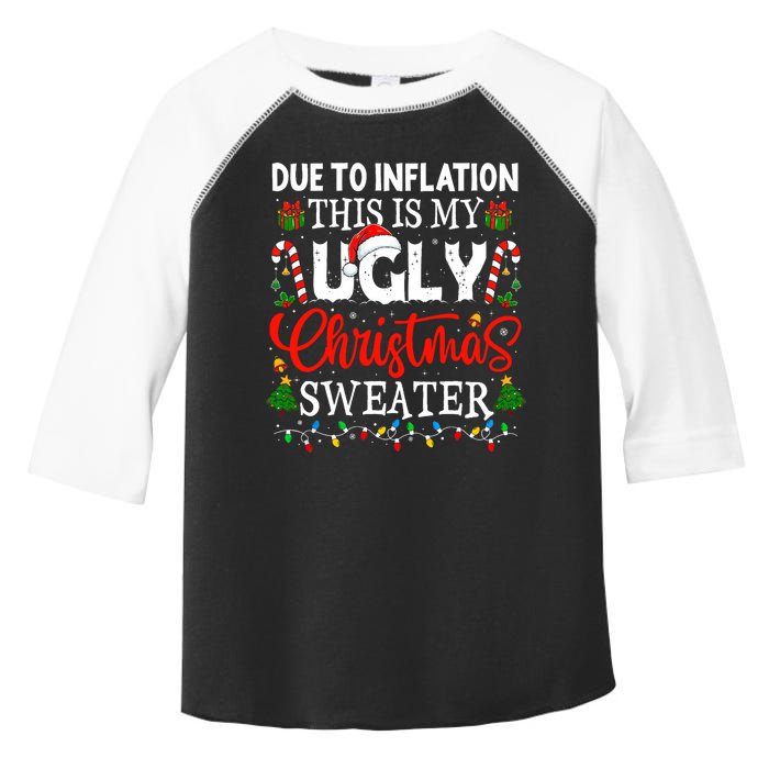 Due To Inflation Ugly Christmas Sweaters Funny Toddler Fine Jersey T-Shirt