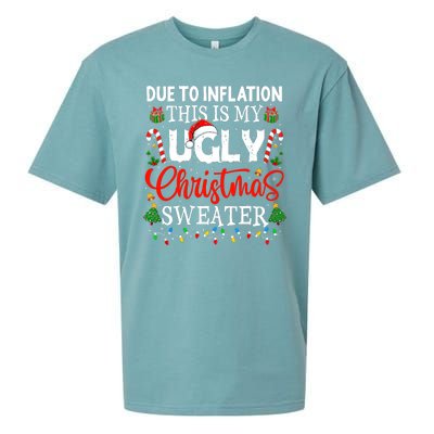 Due To Inflation Ugly Christmas Sweaters Funny Sueded Cloud Jersey T-Shirt