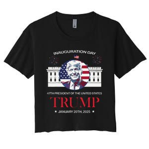 Donald Trump Inauguration Day 2025 Madam 47th President 47 Women's Crop Top Tee