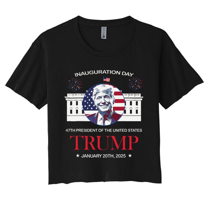 Donald Trump Inauguration Day 2025 Madam 47th President 47 Women's Crop Top Tee