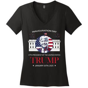 Donald Trump Inauguration Day 2025 Madam 47th President 47 Women's V-Neck T-Shirt