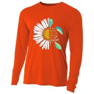 Daisy Turtle In A World Full Of Grandmas Be A Gammy Funny Gift Cooling Performance Long Sleeve Crew