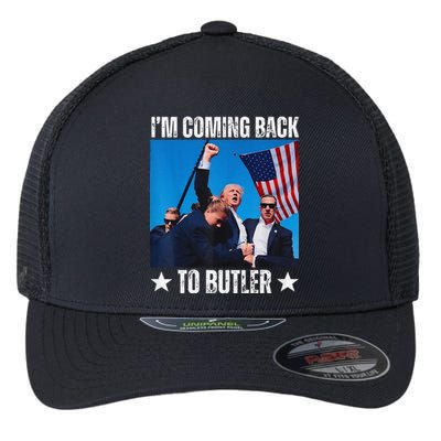 Donald Trump I’M Coming Back To Butler Vote Trump Flexfit Unipanel Trucker Cap