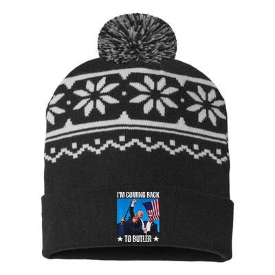 Donald Trump I’M Coming Back To Butler Vote Trump USA-Made Snowflake Beanie