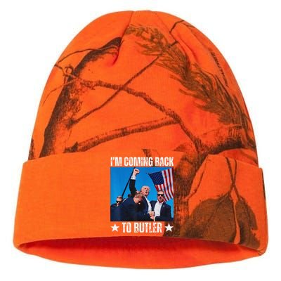 Donald Trump I’M Coming Back To Butler Vote Trump Kati Licensed 12" Camo Beanie