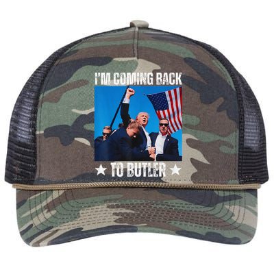 Donald Trump I’M Coming Back To Butler Vote Trump Retro Rope Trucker Hat Cap