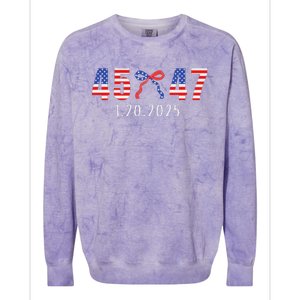 Donald Trump Inauguration Day 2025 45 47 American Flag Colorblast Crewneck Sweatshirt