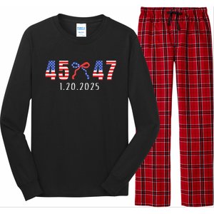 Donald Trump Inauguration Day 2025 45 47 American Flag Long Sleeve Pajama Set