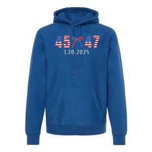 Donald Trump Inauguration Day 2025 45 47 American Flag Premium Hoodie