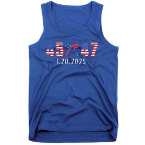 Donald Trump Inauguration Day 2025 45 47 American Flag Tank Top