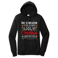 Due To Inflation Ugly Christmas Sweaters Funny Women's Pullover Hoodie