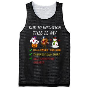 Due To Inflation This Is My Halloween Thanksgiving Christmas Mesh Reversible Basketball Jersey Tank