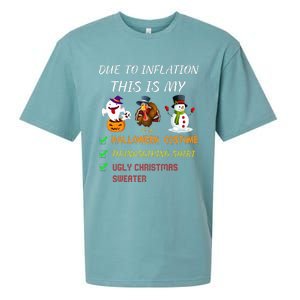 Due To Inflation This Is My Halloween Thanksgiving Christmas Sueded Cloud Jersey T-Shirt