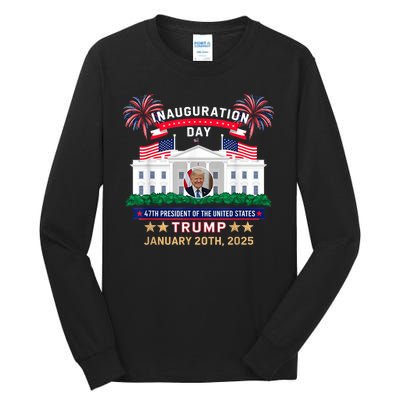 Donald Trump Inauguration Day 2025 47th President 47 Us Flag Tall Long Sleeve T-Shirt