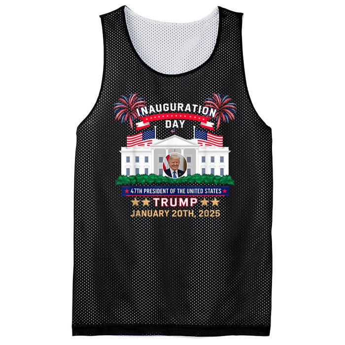 Donald Trump Inauguration Day 2025 47th President 47 Us Flag Mesh Reversible Basketball Jersey Tank