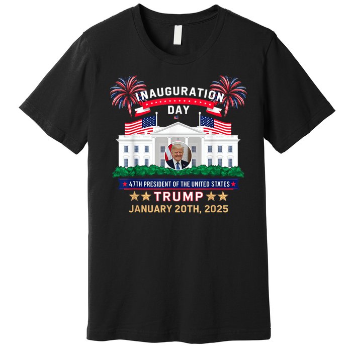 Donald Trump Inauguration Day 2025 47th President 47 Us Flag Premium T-Shirt