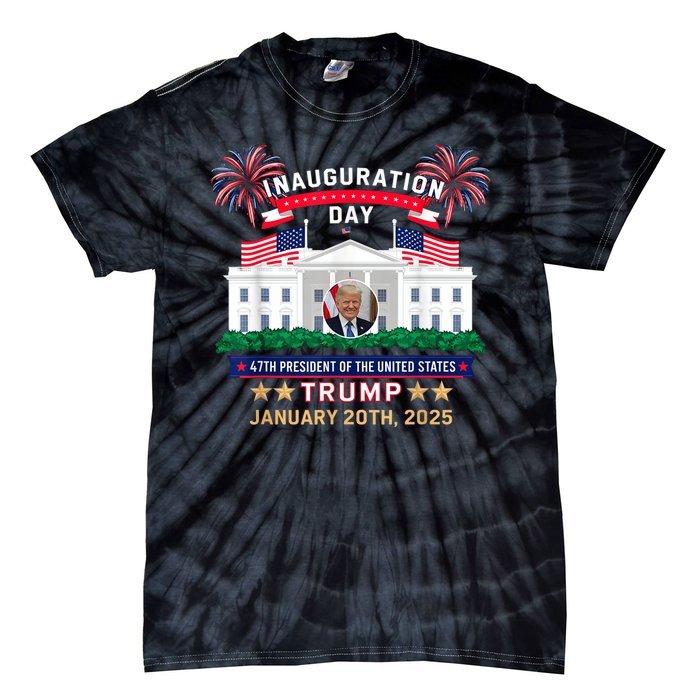 Donald Trump Inauguration Day 2025 47th President 47 Us Flag Tie-Dye T-Shirt