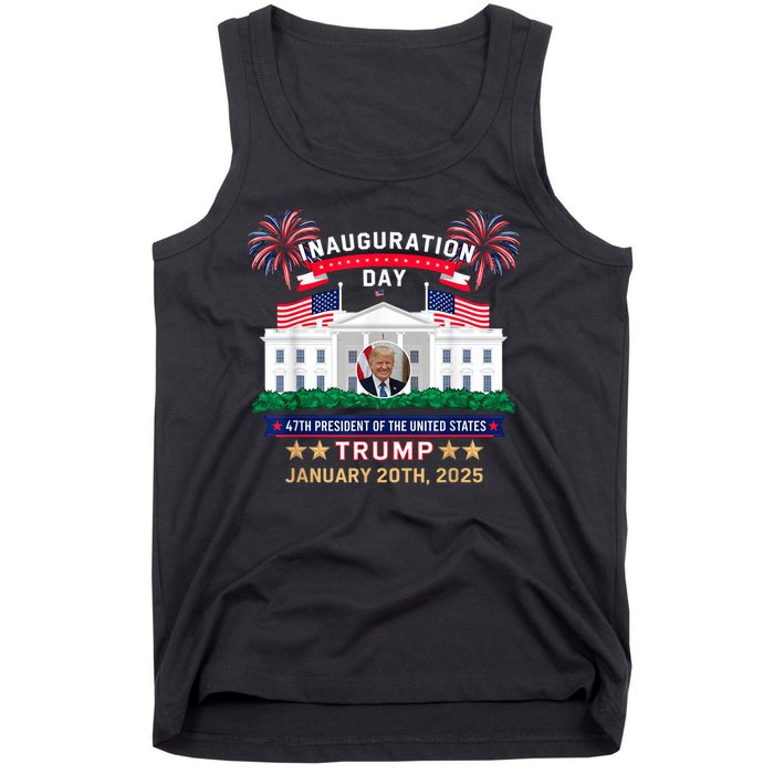 Donald Trump Inauguration Day 2025 47th President 47 Us Flag Tank Top