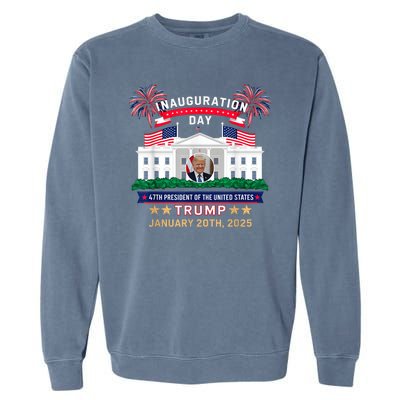 Donald Trump Inauguration Day 2025 47th President 47 Us Flag Garment-Dyed Sweatshirt