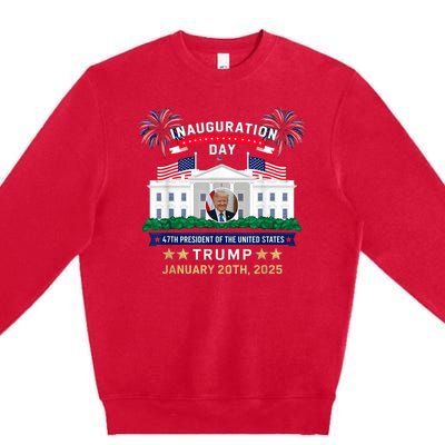 Donald Trump Inauguration Day 2025 47th President 47 Us Flag Premium Crewneck Sweatshirt