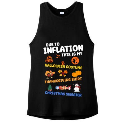 Due To Inflation This Is My Halloween Thanksgiving Christmas Ladies PosiCharge Tri-Blend Wicking Tank