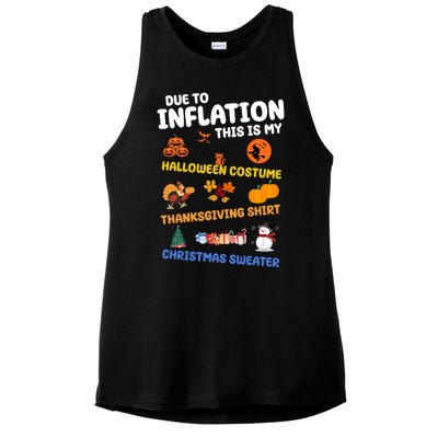 Due To Inflation This Is My Halloween Thanksgiving Christmas Ladies PosiCharge Tri-Blend Wicking Tank