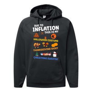 Due To Inflation This Is My Halloween Thanksgiving Christmas Performance Fleece Hoodie