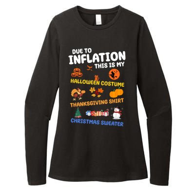 Due To Inflation This Is My Halloween Thanksgiving Christmas Womens CVC Long Sleeve Shirt