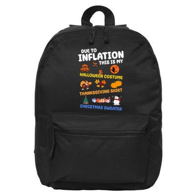Due To Inflation This Is My Halloween Thanksgiving Christmas 16 in Basic Backpack