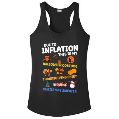 Due To Inflation This Is My Halloween Thanksgiving Christmas Ladies PosiCharge Competitor Racerback Tank