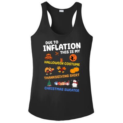 Due To Inflation This Is My Halloween Thanksgiving Christmas Ladies PosiCharge Competitor Racerback Tank