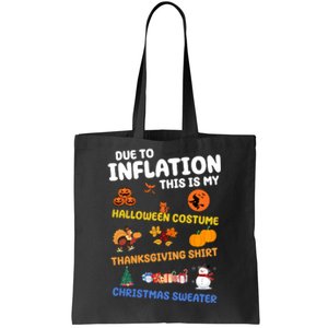 Due To Inflation This Is My Halloween Thanksgiving Christmas Tote Bag