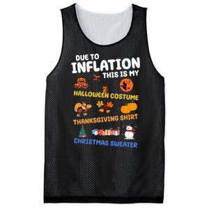 Due To Inflation This Is My Halloween Thanksgiving Christmas Mesh Reversible Basketball Jersey Tank