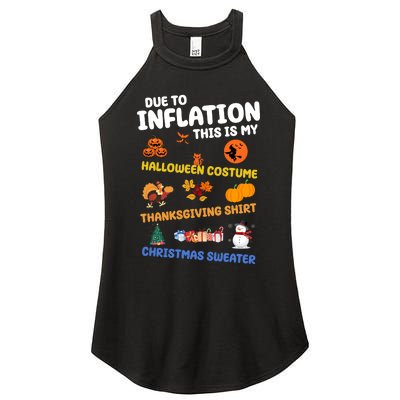 Due To Inflation This Is My Halloween Thanksgiving Christmas Women's Perfect Tri Rocker Tank