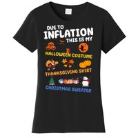 Due To Inflation This Is My Halloween Thanksgiving Christmas Women's T-Shirt