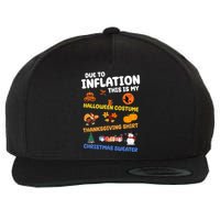 Due To Inflation This Is My Halloween Thanksgiving Christmas Wool Snapback Cap