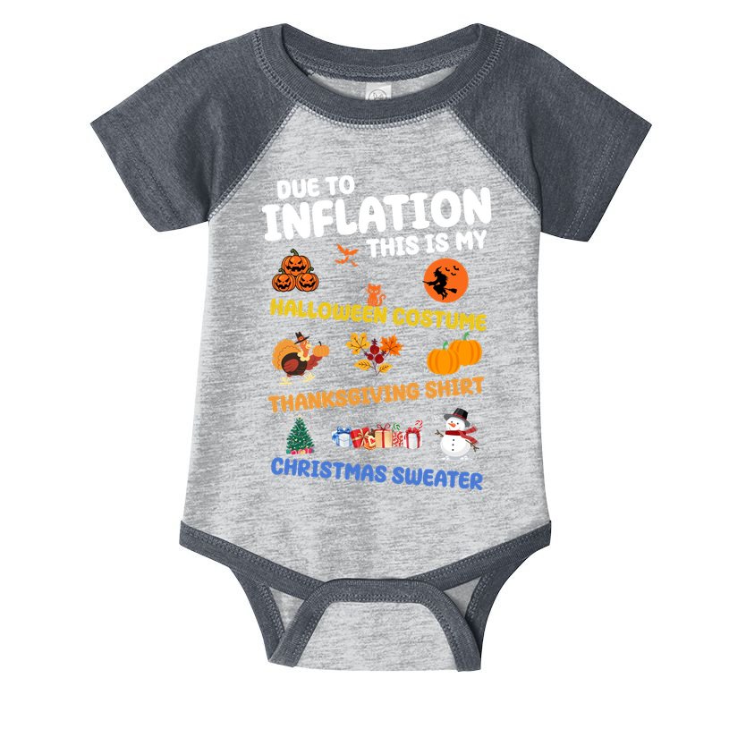 Due To Inflation This Is My Halloween Thanksgiving Christmas Infant Baby Jersey Bodysuit