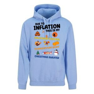 Due To Inflation This Is My Halloween Thanksgiving Christmas Unisex Surf Hoodie