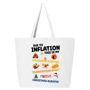 Due To Inflation This Is My Halloween Thanksgiving Christmas 25L Jumbo Tote