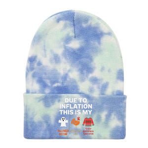 Due To Inflation This Is My Halloween Costume Gift Tie Dye 12in Knit Beanie