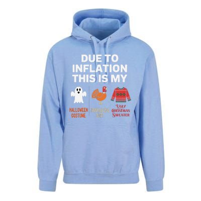 Due To Inflation This Is My Halloween Costume Gift Unisex Surf Hoodie