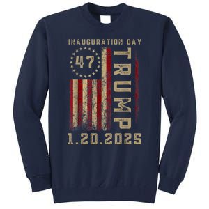 Donald Trump Inauguration Day 2025 47th President 47 Us Flag Tall Sweatshirt