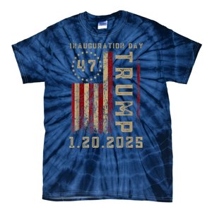 Donald Trump Inauguration Day 2025 47th President 47 Us Flag Tie-Dye T-Shirt